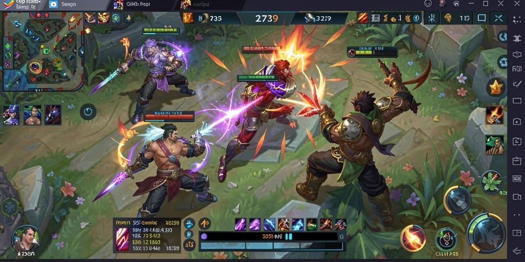 Tampilan gameplay seru di 2739 dengan aksi MOBA yang mendebarkan.