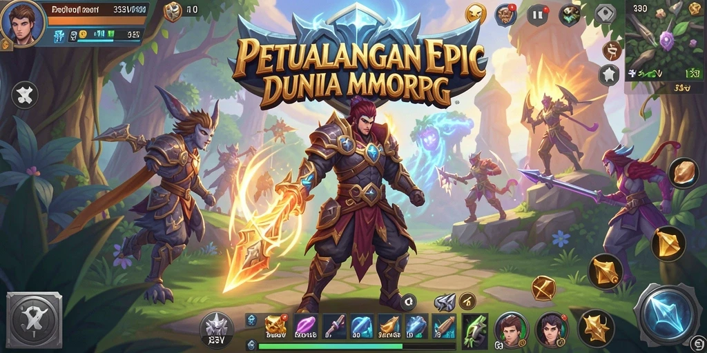 Screenshot permainan 333V menampilkan aksi epik dalam dunia MMORPG.