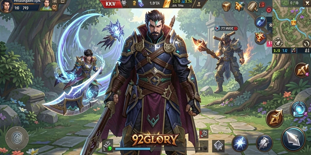Tampilan gameplay menakjubkan dalam 92GLORY yang penuh aksi.