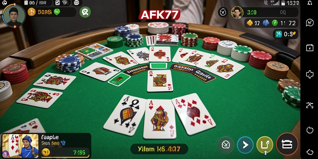 Tampilan permainan Gaple interaktif dan seru di AFK77.