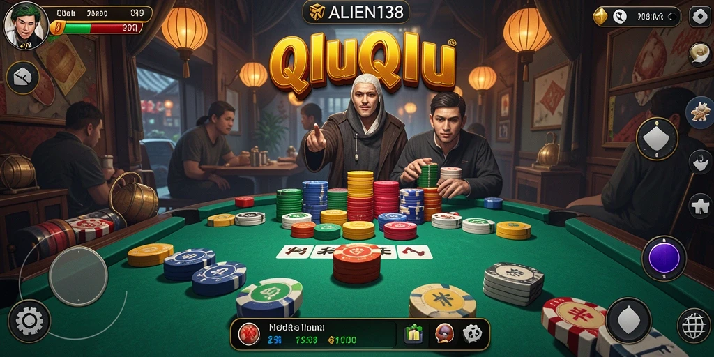 Tampilan menarik dari gameplay QiuQiu yang seru.