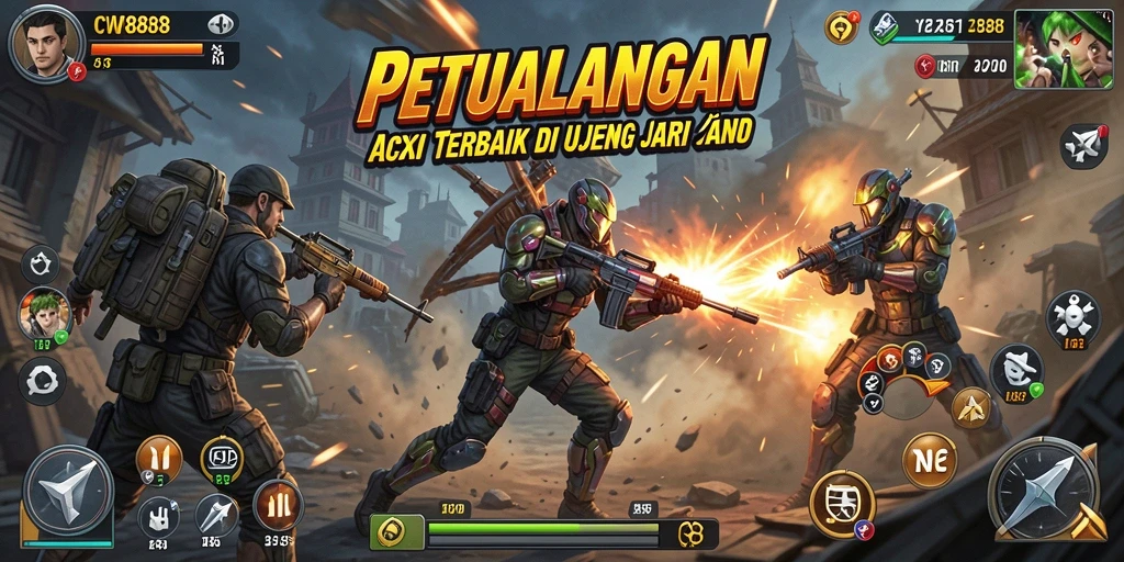 Screenshot gameplay CW8888 yang menampilkan pertarungan aksi seru.