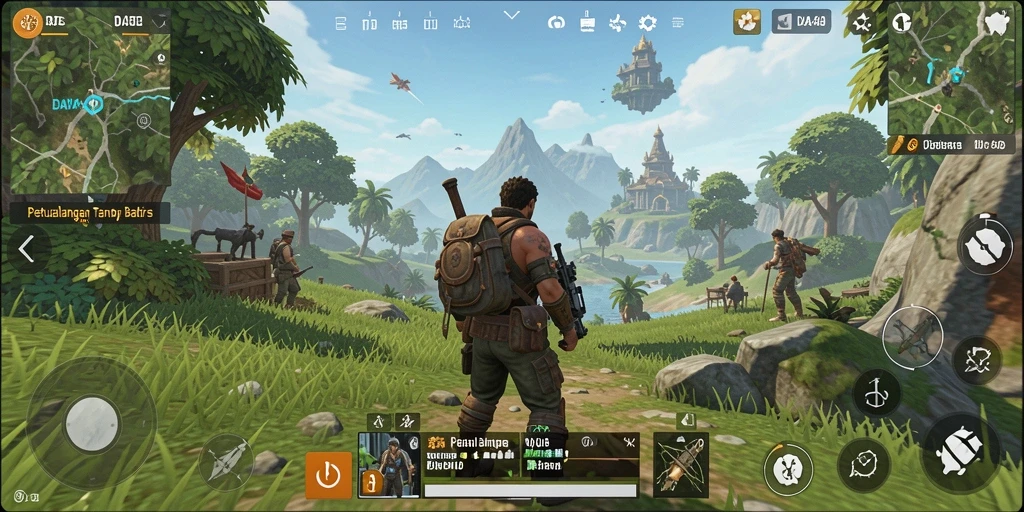 Screenshot gameplay <strong>DAYA4D</strong> menunjukkan petualangan seru di dunia terbuka.
