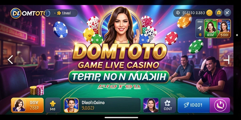 Gambaran gameplay DOMTOTO yang memikat dengan dealer langsung dan interaksi permainan.