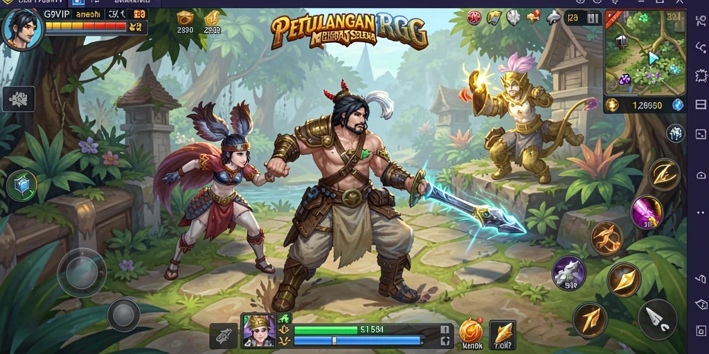 Tangkapan layar utama G9VIP yang memperlihatkan aksi pertarungan epik.
