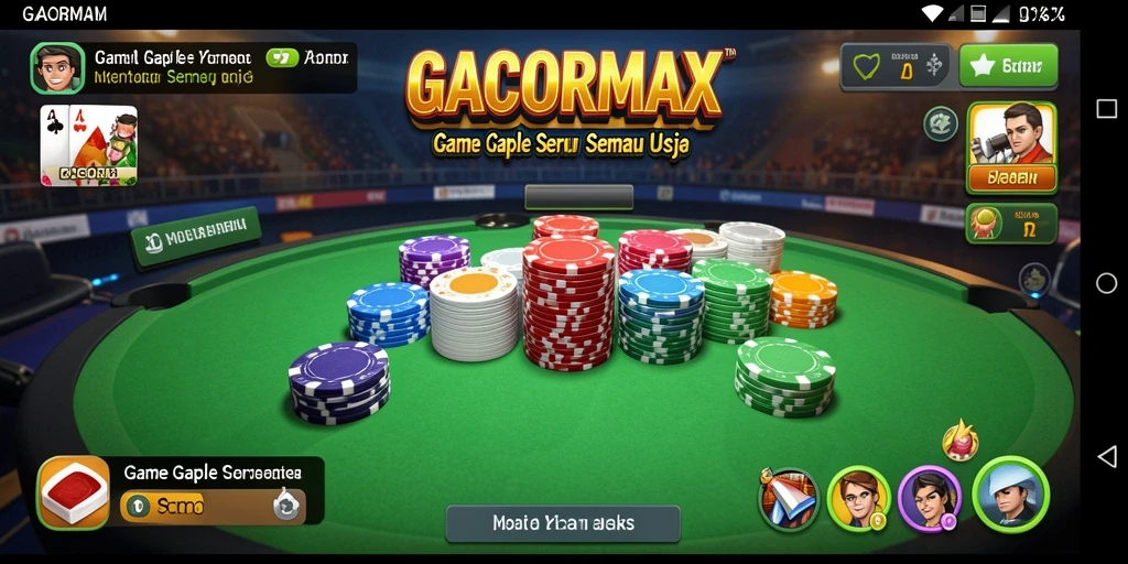 Gameplay seru GACORMAX yang menampilkan para pemain dan papan permainan.