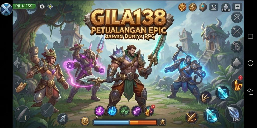 Tampilan utama gameplay GILA138 dengan pertempuran epik dan karakter menarik.