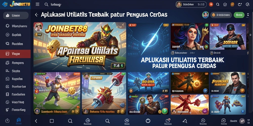 Tangkapan layar dari antarmuka pengguna aplikasi JOINBET88 yang menarik.
