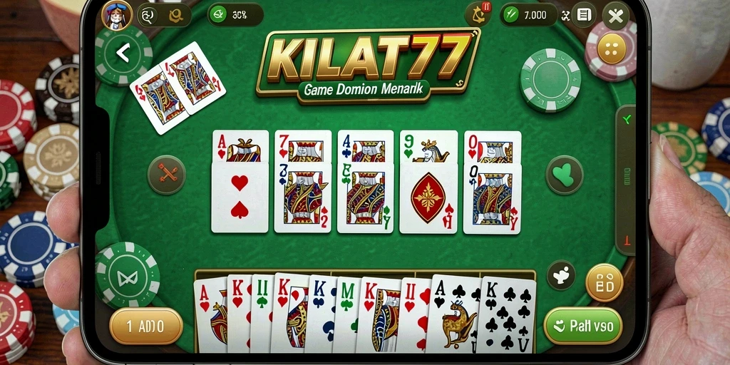 Screenshot KILAT77 menampilkan gameplay seru dari permainan Domino.