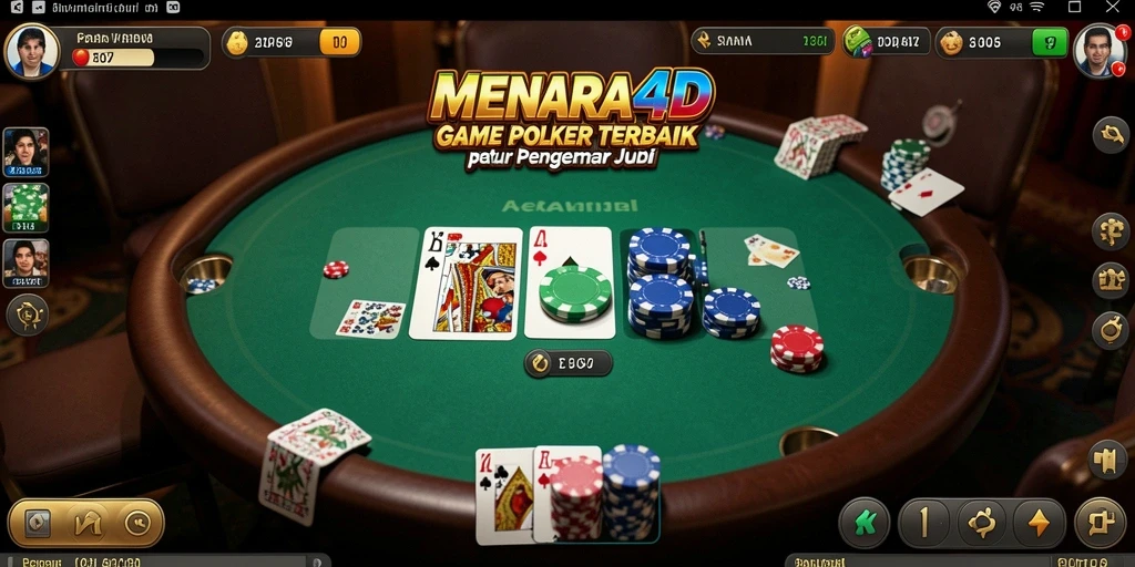 Tampilan gameplay seru dan menantang di MENARA4D Poker.