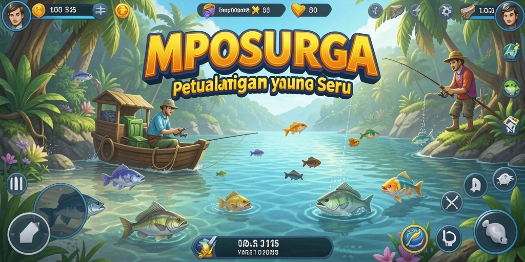 Gameplay seru saat memancing dengan berbagai jenis ikan di MPOSURGA.