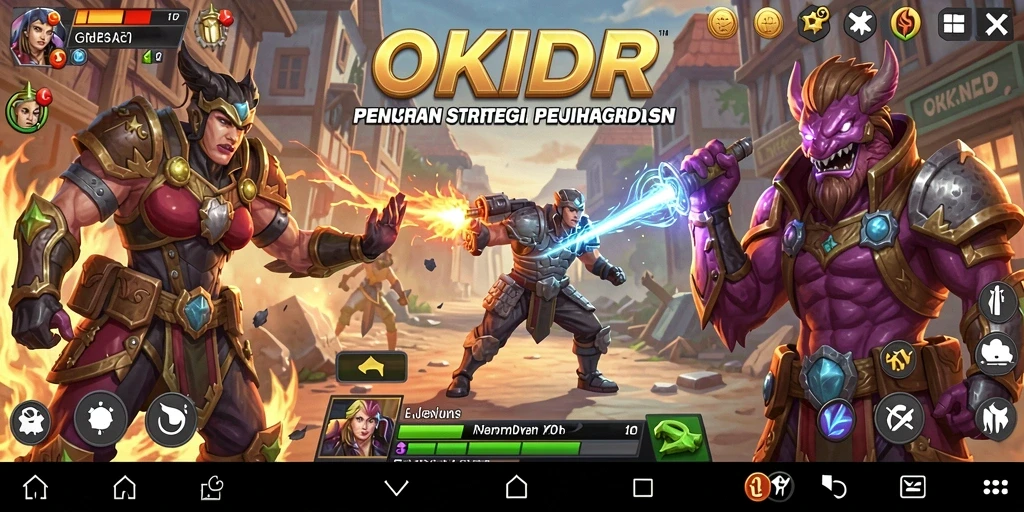 Tangkapan layar utama OKIDR menampilkan pertempuran strategis yang seru.