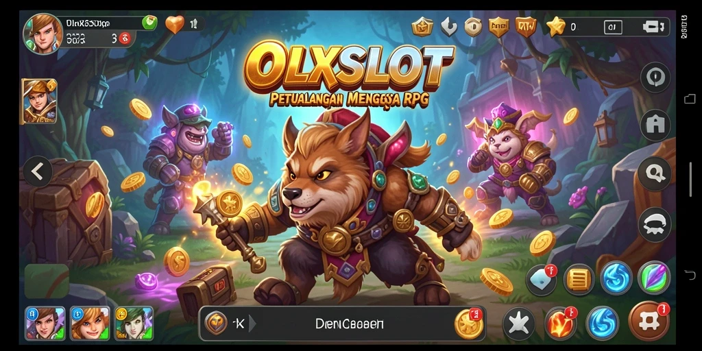 Tangkapan layar gameplay <strong>OLXSLOT</strong> menampilkan aksi pertarungan yang seru dan karakter yang kuat.