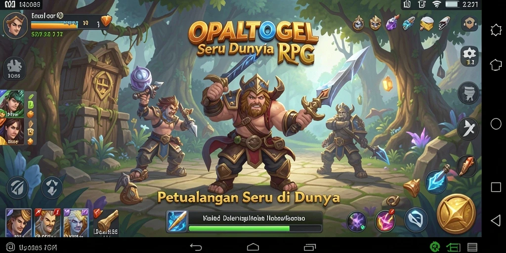Screenshot gameplay OPALTOGEL menampilkan pertarungan epik dalam dunia RPG.