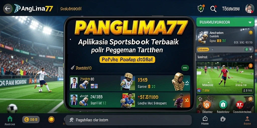 Tampilan antarmuka pengguna aplikasi PANGLIMA77 pada gameplay Sportsbook.