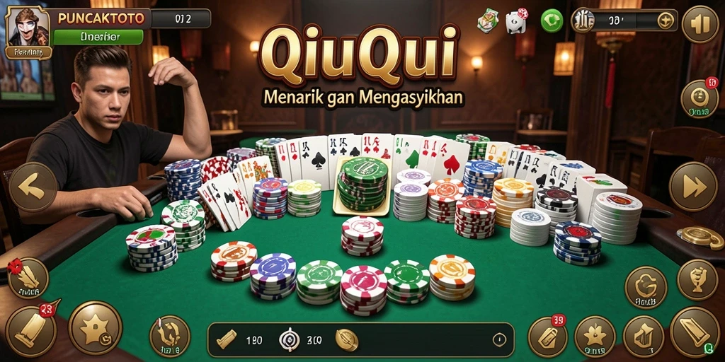 Tampilan seru gameplay QiuQiu PUNCAKTOTO dengan teman.