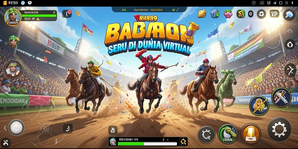 Tampilan screenshot dari gameplay seru RI889 dengan mobil balap yang cepat.