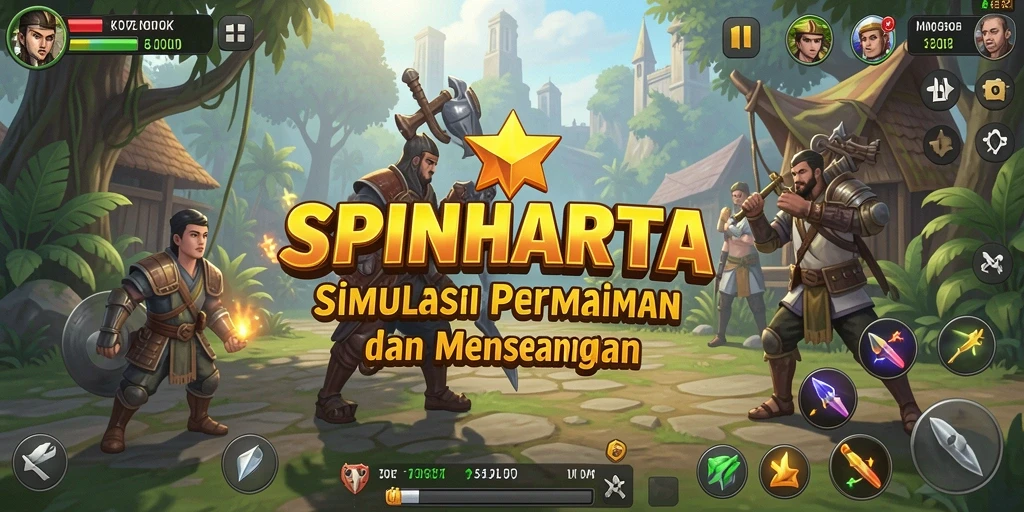 Tangkapan layar gameplay SPINHARTA yang menarik dan interaktif.