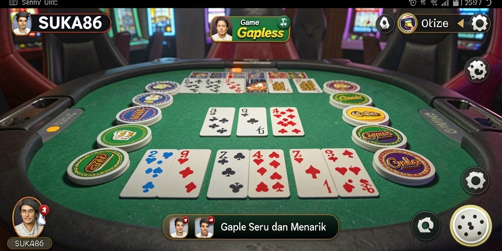 Tampilan gameplay Gaple yang seru dan interaktif.