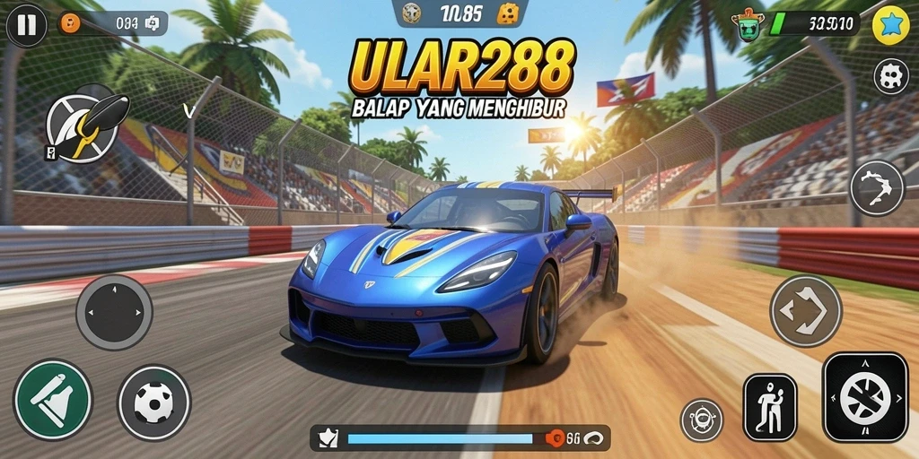 Tampilan gameplay ULAR288 yang mendebarkan saat balap.
