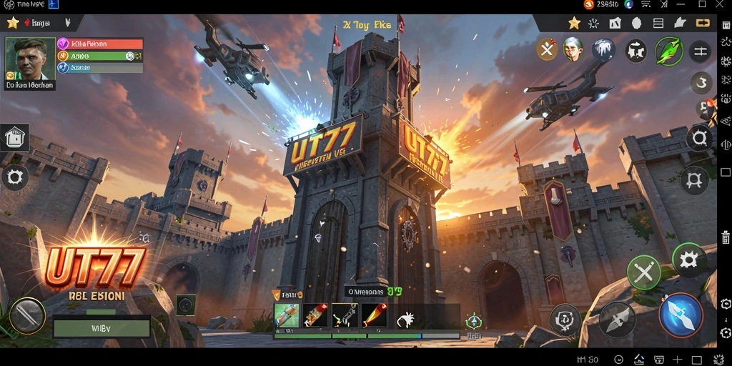 Tampilan menarik dari gameplay UT77 yang penuh aksi Tower Defense.