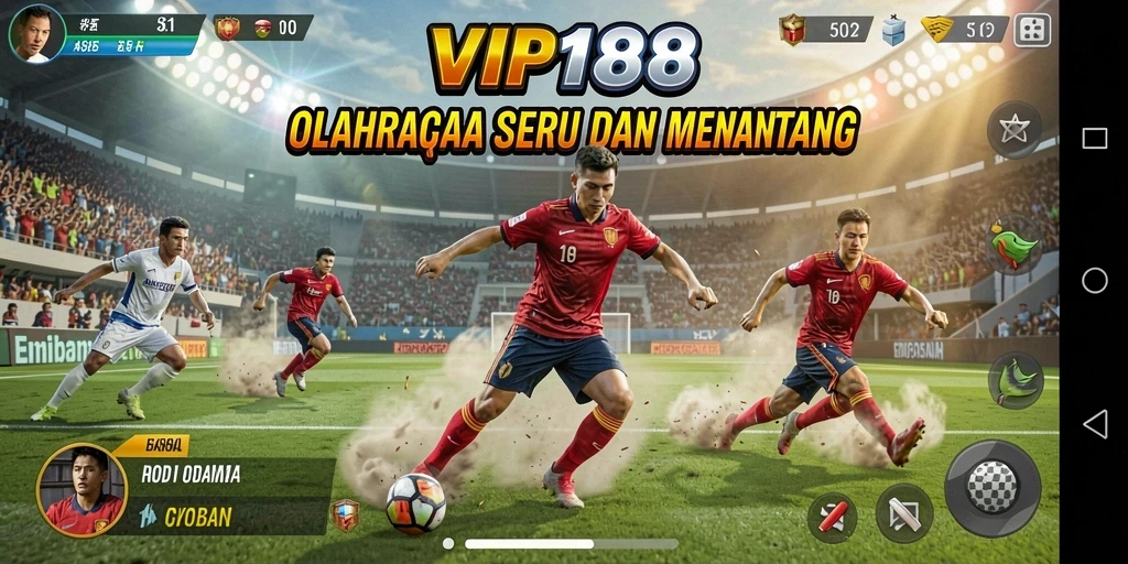 Tampilan gameplay seru di VIP188 dengan pengalaman olahraga nyata.