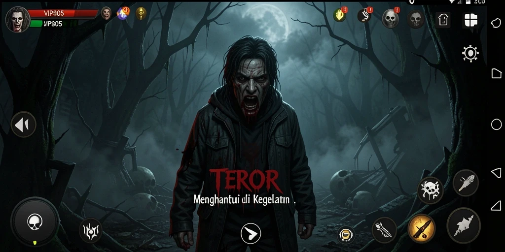 Screenshot menampilkan momen menegangkan dari gameplay Horror.