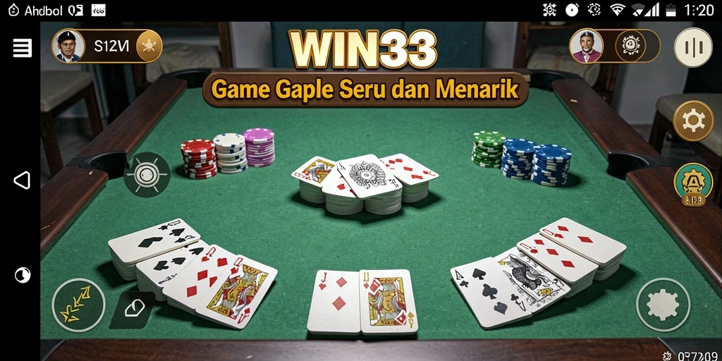 Tampilan screenshot gameplay Gaple yang menarik di WIN33.