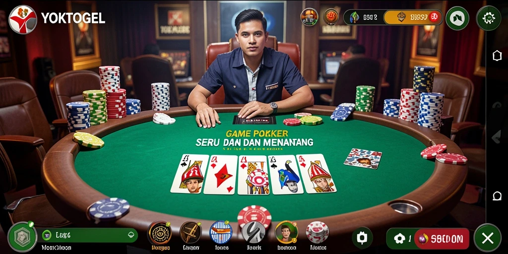 Tampilan gameplay poker yang seru dan mendebarkan di YOKTOGEL.